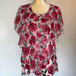 Women’s short sleeve blouse with rhinestone accents